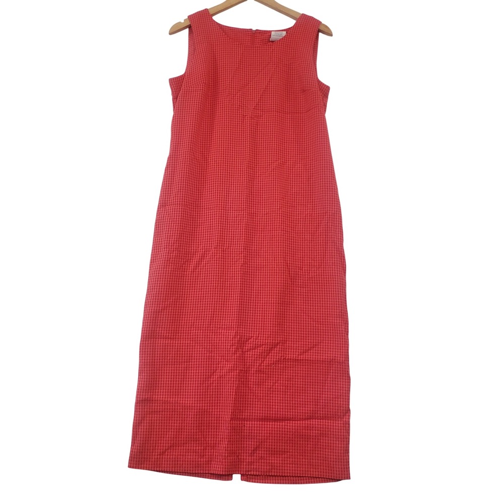 Miss Dorby Maxi Dress 10P Red Gingham Plaid Sleeveless Vintage 90s Cottagecore